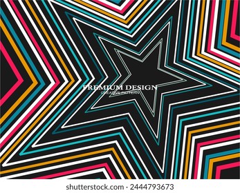 Fondo de Premium con Abstractas patrón de líneas de colores. Arte geométrico digital. Fondo de pantalla de rayas de colores retro.	