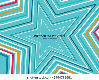 Premium Background with Abstract Colorful Lines pattern. Geometric Digital Art. Retro colorful striped wallpaper.	