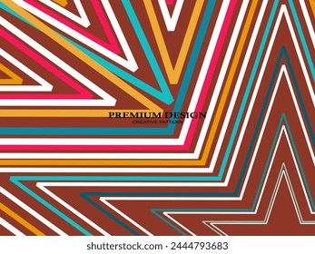Premium Background with Abstract Colorful Lines pattern. Geometric Digital Art. Retro colorful striped wallpaper.	