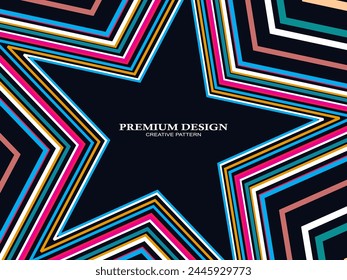 Fondo de Premium con Abstractas patrón de líneas de colores. Arte geométrico digital. Fondo de pantalla de rayas de colores retro.	
