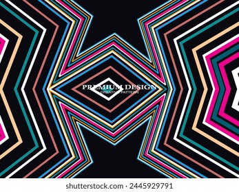 Fondo de Premium con Abstractas patrón de líneas de colores. Arte geométrico digital. Fondo de pantalla de rayas de colores retro.	

