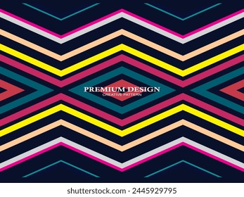 Premium Background with Abstract Colorful Lines pattern. Geometric Digital Art. Retro colorful striped wallpaper.	
