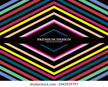 Fondo de Premium con Abstractas patrón de líneas de colores. Arte geométrico digital. Fondo de pantalla de rayas de colores retro.	
