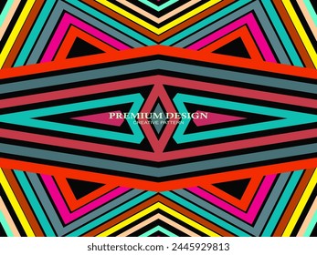 Premium Background with Abstract Colorful Lines pattern. Geometric Digital Art. Retro colorful striped wallpaper.	
