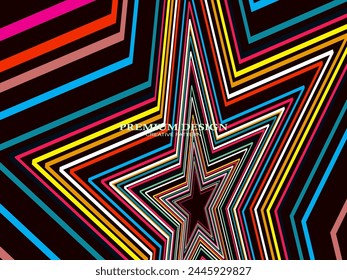 Fondo de Premium con Abstractas patrón de líneas de colores. Arte geométrico digital. Fondo de pantalla de rayas de colores retro.	
