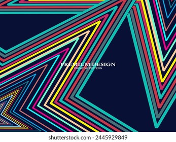 Fondo de Premium con Abstractas patrón de líneas de colores. Arte geométrico digital. Fondo de pantalla de rayas de colores retro.	
