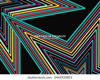 Premium Background with Abstract Colorful Lines pattern. Geometric Digital Art. Retro colorful striped wallpaper.	
