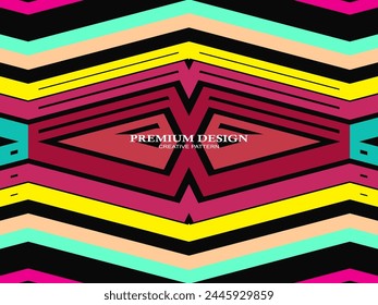 Premium Background with Abstract Colorful Lines pattern. Geometric Digital Art. Retro colorful striped wallpaper.	
