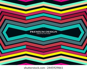 Premium Background with Abstract Colorful Lines pattern. Geometric Digital Art. Retro colorful striped wallpaper.	

