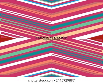 Premium Background with Abstract Colorful Lines pattern. Geometric Digital Art. Retro colorful striped wallpaper.	
