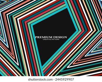 Premium Background with Abstract Colorful Lines pattern. Geometric Digital Art. Retro colorful striped wallpaper.	

