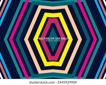 Premium Background with Abstract Colorful Lines pattern. Geometric Digital Art. Retro colorful striped wallpaper.	
