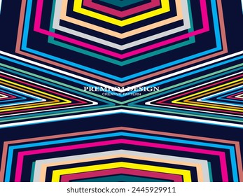 Premium-Hintergrund mit Abstraktem farbigen Linienmuster. Geometrische Digitalkunst. Retro farbenfroher gestreifter Bildschirmhintergrund.	
