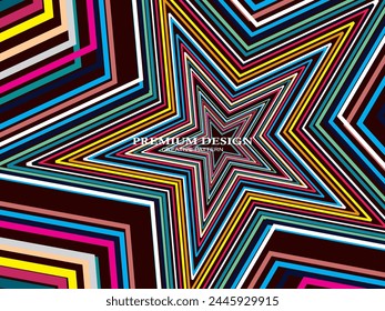 Premium Background with Abstract Colorful Lines pattern. Geometric Digital Art. Retro colorful striped wallpaper.	
