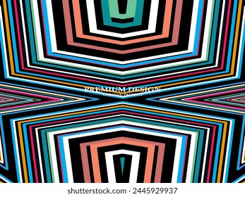 Premium Background with Abstract Colorful Lines pattern. Geometric Digital Art. Retro colorful striped wallpaper.	
