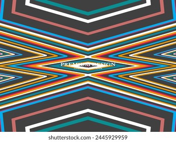 Premium-Hintergrund mit Abstraktem farbigen Linienmuster. Geometrische Digitalkunst. Retro farbenfroher gestreifter Bildschirmhintergrund.	
