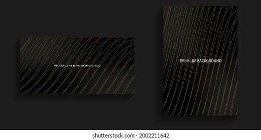fondo premium con línea de oro abstracta para cubierta, afiche, banner, campaña publicitaria, fondo de tarjeta