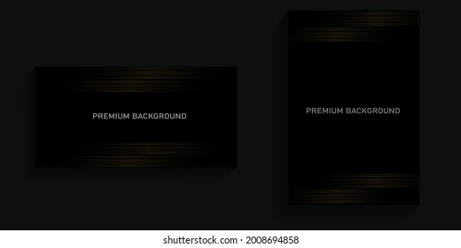 premium background with abstract gold line in the middle for cover, banner, poster, billboard