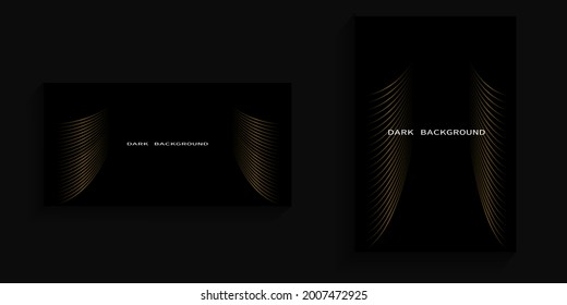 premium background with abstract gold lines on the left and right for covers, banners, posters, billboards