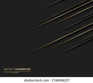 Premium background. Abstract luxury pattern. Gold glitter stripes background. Abstract gold line texture. Black pattern vector illustration.