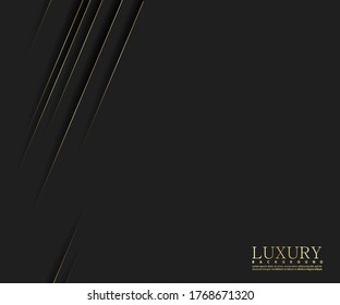 Fondo premium. Resumen del patrón de lujo. Fondo de rayas de brillo dorado. Textura abstracta de la línea dorada. Ilustración vectorial de patrón negro.