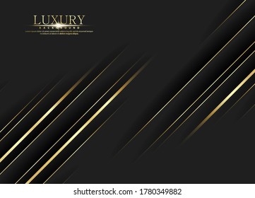 Premium background. Abstract luxury pattern. Gold glitter stripes background. Abstract gold line texture. Black pattern vector illustration.