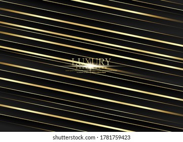 Premium-Hintergrund. Abstraktes Luxusmuster. Goldener glänzender Streifen-Hintergrund. Abstrakte Textur der Goldlinie. Schwarzes Muster, Vektorgrafik.