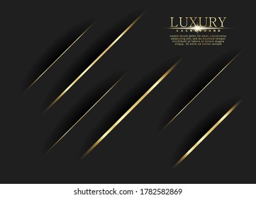 Premium background. Abstract luxury pattern. Gold glitter stripes background. Abstract gold line texture. Black pattern vector illustration.