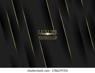 Premium background. Abstract luxury pattern. Gold glitter stripes background. Abstract gold line texture. Black pattern vector illustration.
