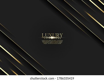 Premium background. Abstract luxury pattern. Gold glitter stripes background. Abstract gold line texture. Black pattern vector illustration.