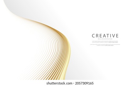 Premium background. Abstract luxury pattern. Gold wave lines background. Abstract gold curve line texture. vector illustration.