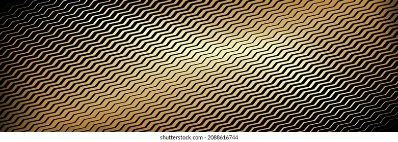 Premium-Hintergrund. Abstraktes Luxusmuster. Goldener glänzender Streifen-Hintergrund. Abstrakte Textur der Goldlinie. Vektorgrafik