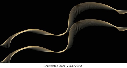 Antecedentes de Premium. Abstractas patrón de lujo. Fondo de líneas onduladas de oro. Textura Abstractas de la línea de la curva del oro. Ilustración vectorial.