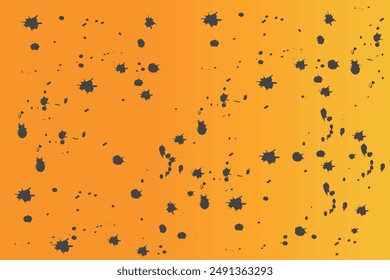 Premium background of black spots on orange background