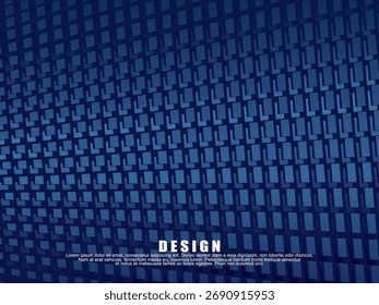 Premium background design with 3d dark blue luxury square motif. Vector horizontal template, for digital luxury business banner, contemporary formal invitation, luxury voucher, gift certificate, etc.	