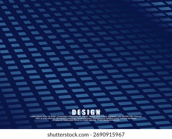 Diseño de fondo de Premium con motivo cuadrado de lujo azul oscuro 3D. Plantilla Horizontal de Vector, para el Anuncio de negocios de lujo digital, invitación formal contemporánea, cupón de lujo, certificado de regalo, etc.	