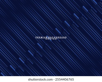 Premium background design with blue lines pattern. Vector horizontal template for digital luxury business banner, contemporary formal invitation, luxury voucher, prestigious gift certificate, etc.