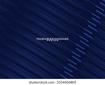 Premium background design with blue lines pattern. Vector horizontal template for digital luxury business banner, contemporary formal invitation, luxury voucher, prestigious gift certificate, etc.