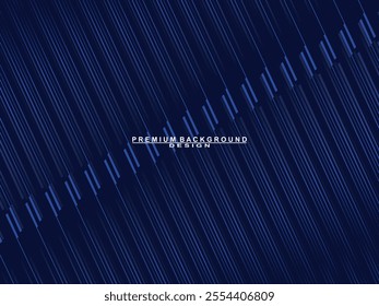 Premium background design with blue lines pattern. Vector horizontal template for digital luxury business banner, contemporary formal invitation, luxury voucher, prestigious gift certificate, etc.