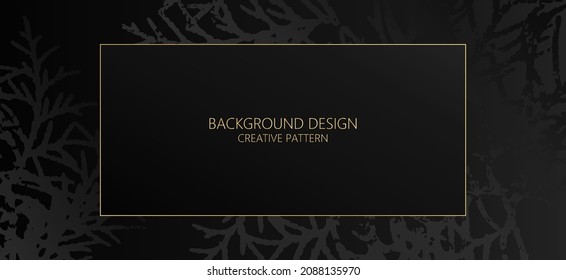 Diseño de fondo premium con árbol de Navidad. Plantilla de vector horizontal negra para banner, invitación premium, vale de lujo, prestigioso certificado de regalo.