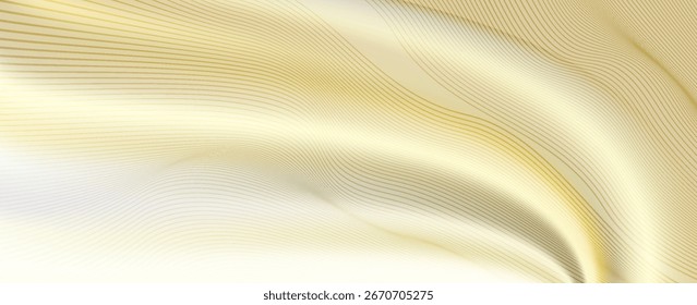 Diseño de fondo de Premium con patrón de línea diagonal contemporáneo en color dorado. Plantilla de oro Horizontal del Vector para el Anuncio de negocios, invitación formal, vale de lujo, certificado de regalo prestigioso