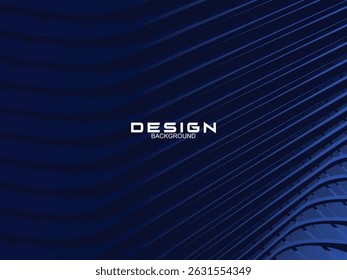 Design de plano de fundo premium com padrão de linhas curvas azul escuro. Modelo horizontal vetorial para banner de negócios de luxo digital, convite formal contemporâneo, voucher de luxo, certificado de presente de prestígio