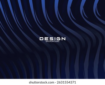 Design de plano de fundo premium com padrão de linhas curvas azul escuro. Modelo horizontal vetorial para banner de negócios de luxo digital, convite formal contemporâneo, voucher de luxo, certificado de presente de prestígio