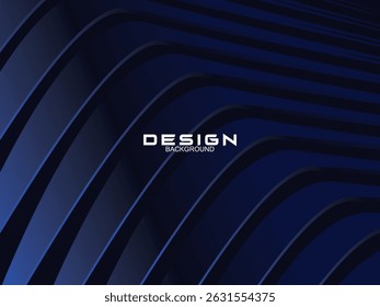 Design de plano de fundo premium com padrão de linhas curvas azul escuro. Modelo horizontal vetorial para banner de negócios de luxo digital, convite formal contemporâneo, voucher de luxo, certificado de presente de prestígio