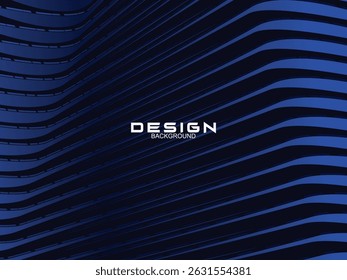 Diseño de fondo de Premium con patrón de líneas azules oscuras curvas. Plantilla Horizontal del Vector para el Anuncio de negocios lujoso digital, invitación formal contemporánea, voucher lujoso, certificado prestigioso del regalo