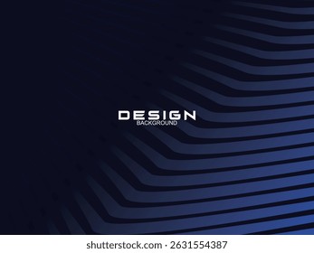 Diseño de fondo de Premium con patrón de líneas azules oscuras curvas. Plantilla Horizontal del Vector para el Anuncio de negocios lujoso digital, invitación formal contemporánea, voucher lujoso, certificado prestigioso del regalo