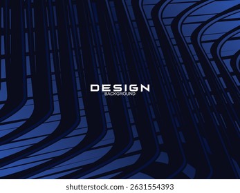Diseño de fondo de Premium con patrón de líneas azules oscuras curvas. Plantilla Horizontal del Vector para el Anuncio de negocios lujoso digital, invitación formal contemporánea, voucher lujoso, certificado prestigioso del regalo