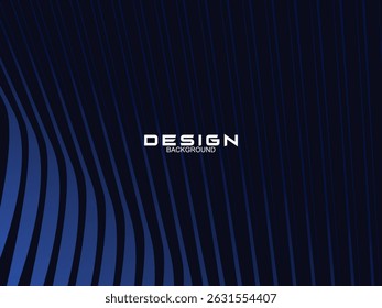 Diseño de fondo de Premium con patrón de líneas azules oscuras curvas. Plantilla Horizontal del Vector para el Anuncio de negocios lujoso digital, invitación formal contemporánea, voucher lujoso, certificado prestigioso del regalo