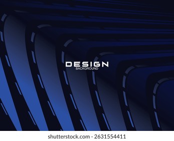 Design de plano de fundo premium com padrão de linhas curvas azul escuro. Modelo horizontal vetorial para banner de negócios de luxo digital, convite formal contemporâneo, voucher de luxo, certificado de presente de prestígio