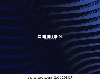 Design de plano de fundo premium com padrão de linhas curvas azul escuro. Modelo horizontal vetorial para banner de negócios de luxo digital, convite formal contemporâneo, voucher de luxo, certificado de presente de prestígio